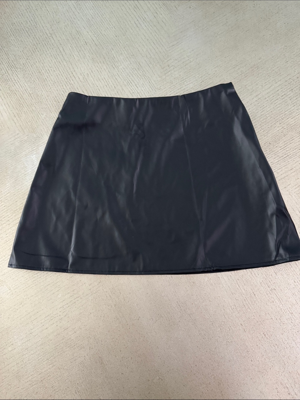 Women's Black Faux Leather Mini Skirt
